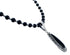 Sterling Silver Navajo Onyx Bead Necklace AX128217